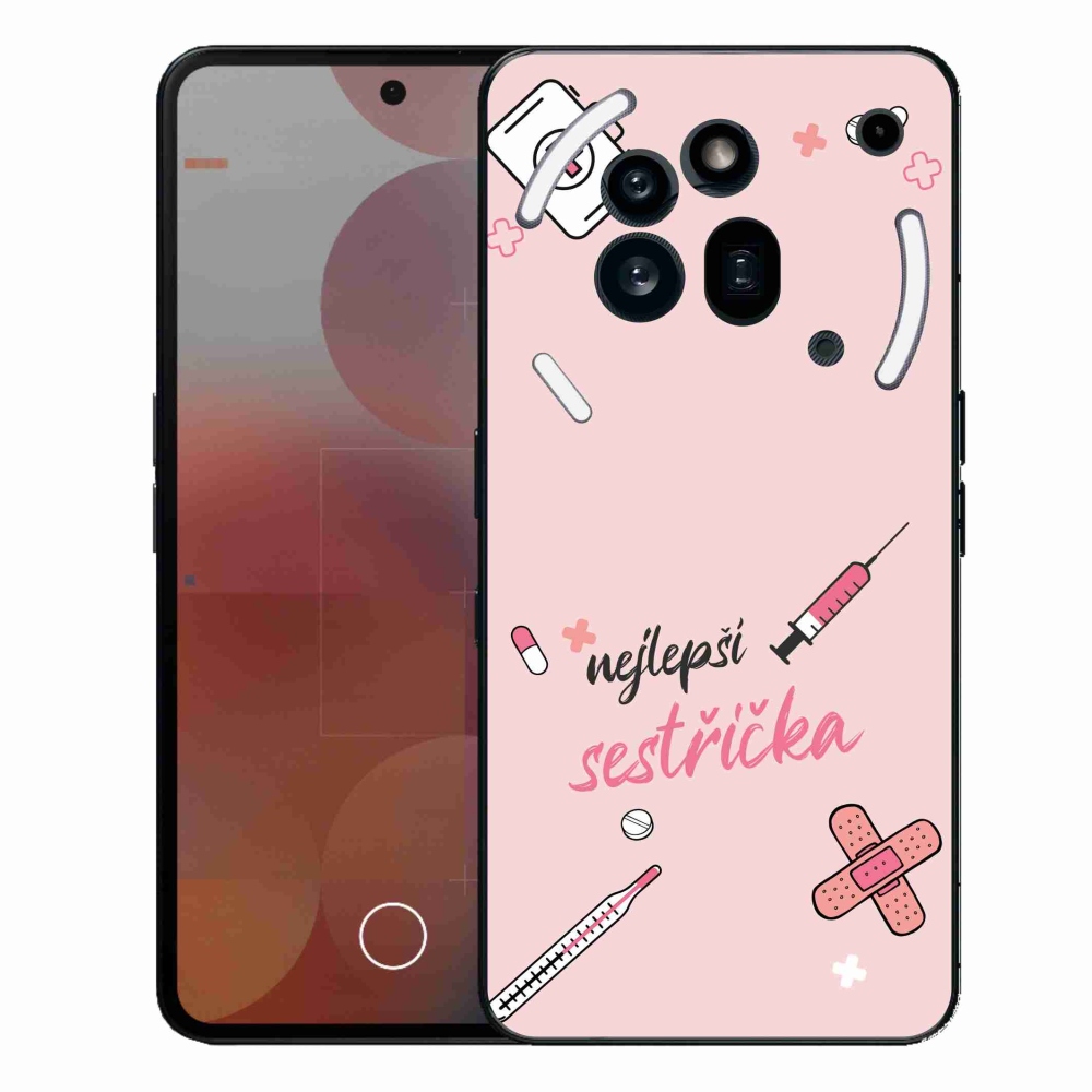 Gélový kryt mmCase na Nothing Phone (3a) Pro - najlepšia sestrička ružové pozadie
