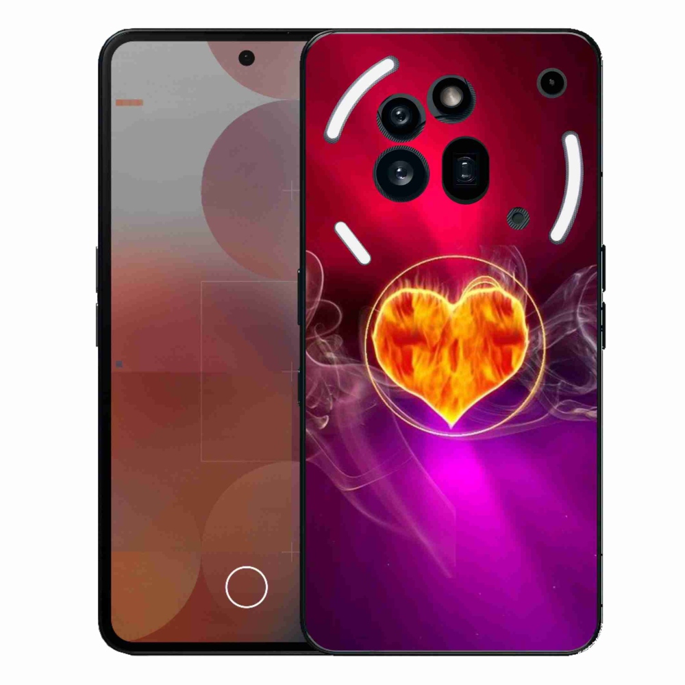Gélový kryt mmCase na Nothing Phone (3a) Pre - ohnivé srdce