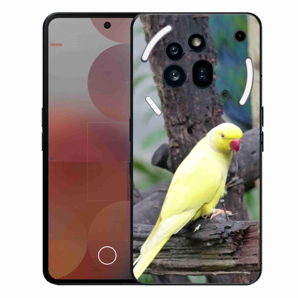 Gélový kryt mmCase na Nothing Phone (3a) Pre - papagáj alexander žltý