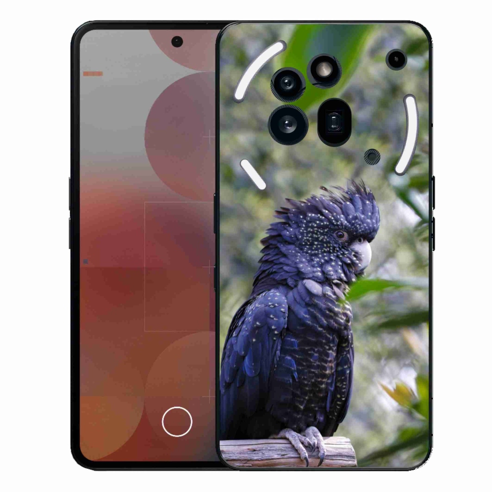 Gélový kryt mmCase na Nothing Phone (3a) Pro - papagáj kakadu čierny