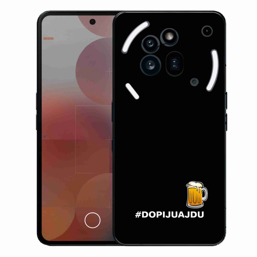 Gélový kryt mmCase na Nothing Phone (3a) Pro - pivný motív 1 čierne pozadie