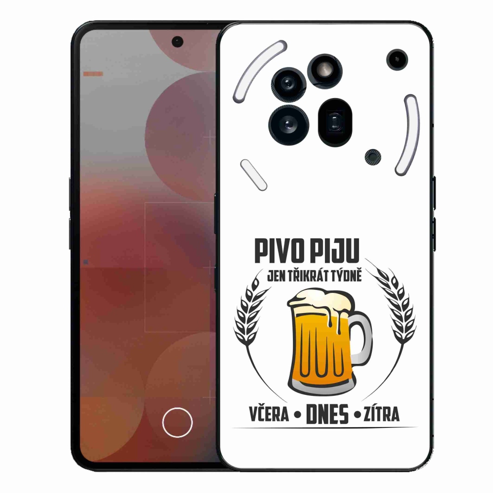 Gélový kryt mmCase na Nothing Phone (3a) Pre - pivný motív biele pozadie