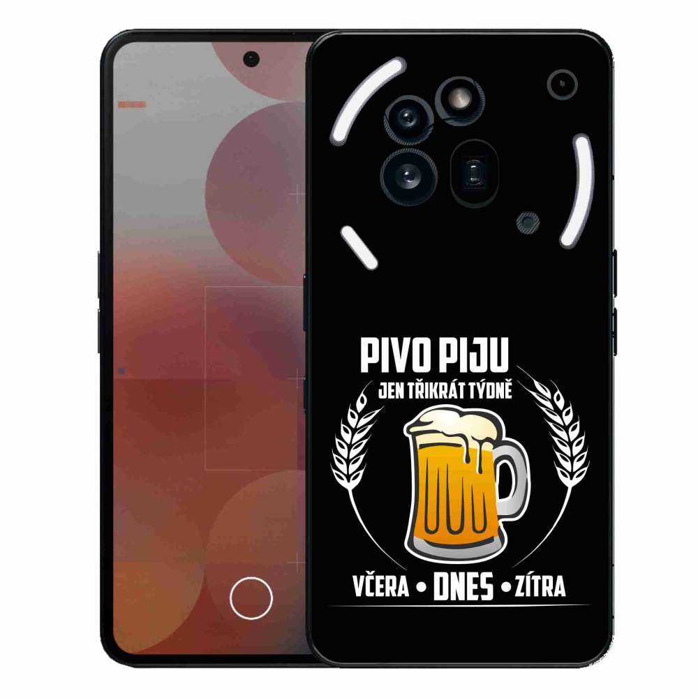 Gélový kryt mmCase na Nothing Phone (3a) Pro - pivný motív čierne pozadie