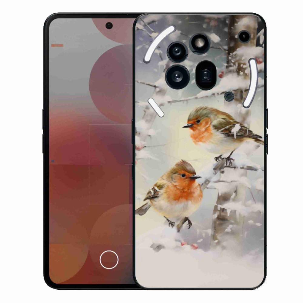 Gélový kryt mmCase na Nothing Phone (3a) Pre - vtáčiky v zime