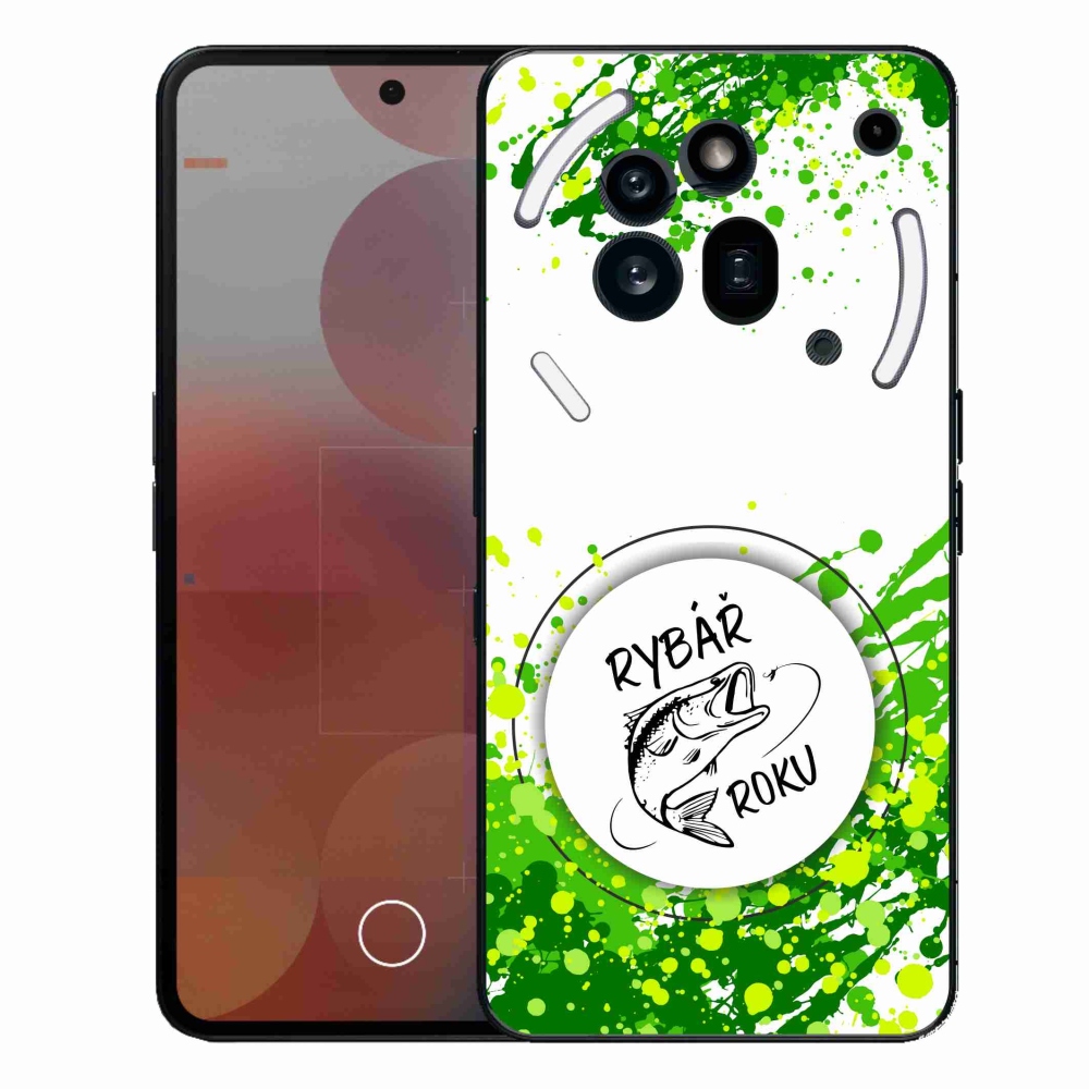 Gélový kryt mmCase na Nothing Phone (3a) Pre - rybár roka biele pozadie
