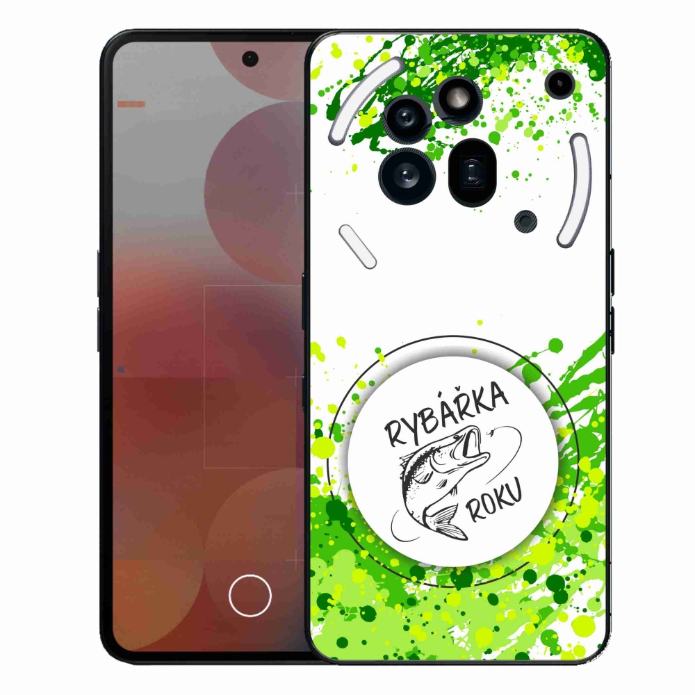 Gélový kryt mmCase na Nothing Phone (3a) Pre - rybárka roku biele pozadie