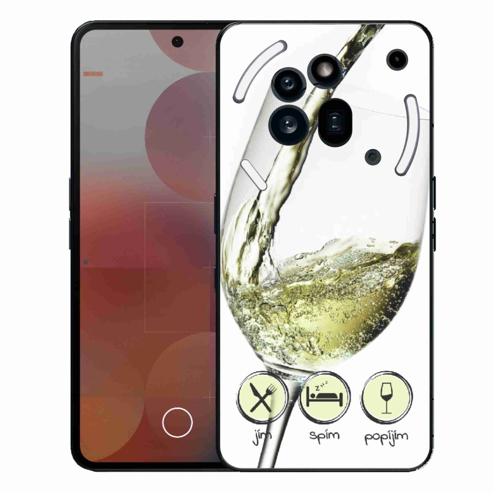 Gélový kryt mmCase na Nothing Phone (3a) Pro - pohár vína bielej