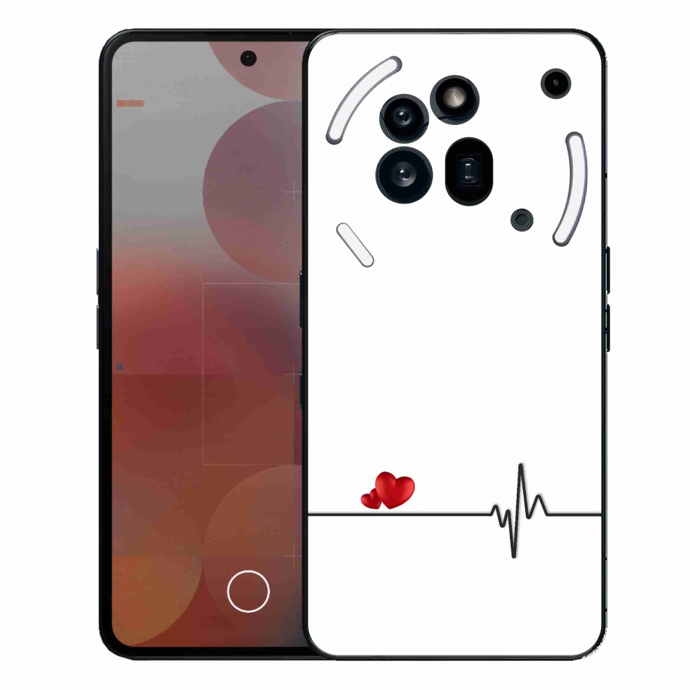 Gélový kryt mmCase na Nothing Phone (3a) Pre - srdce a tep biele pozadie