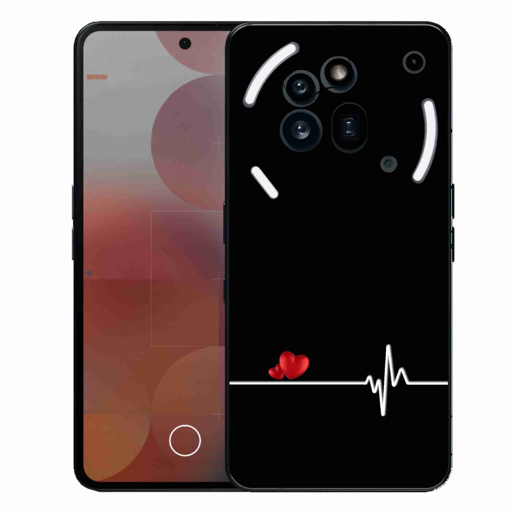 Gélový kryt mmCase na Nothing Phone (3a) Pre - srdce a tep čierne pozadie
