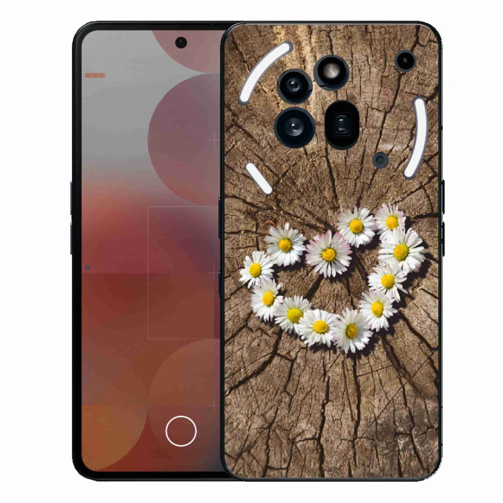 Gélový kryt mmCase na Nothing Phone (3a) Pre - srdce z margaréty