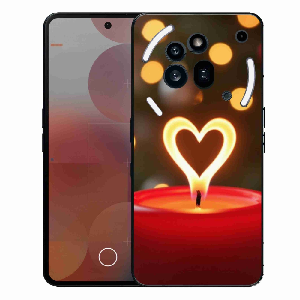 Gélový kryt mmCase na Nothing Phone (3a) Pre - srdce z plameňa