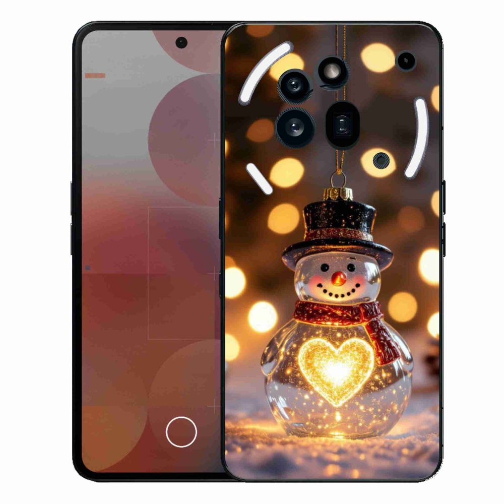 Gélový kryt mmCase na Nothing Phone (3a) Pre - svietiaci vianočný snehuliak