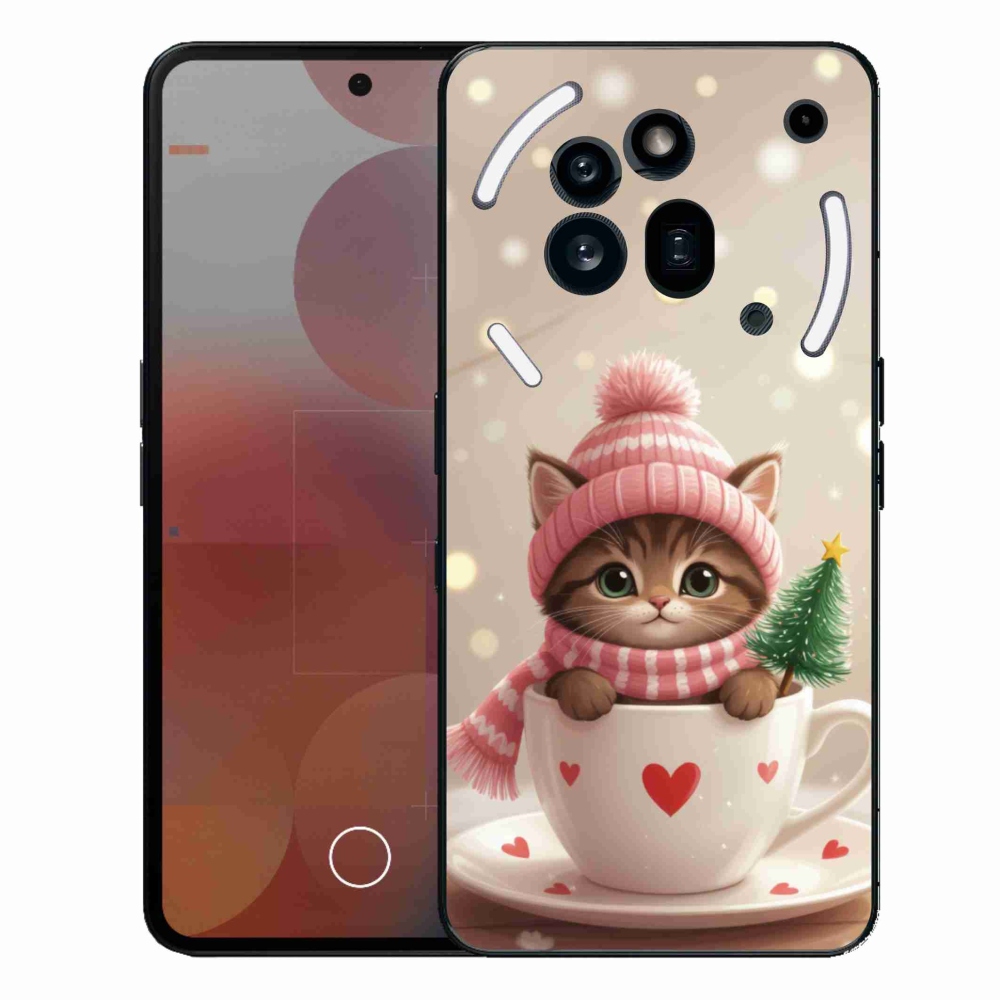 Gélový kryt mmCase na Nothing Phone (3a) Pre - vianočné mačiatko v hrnčeku