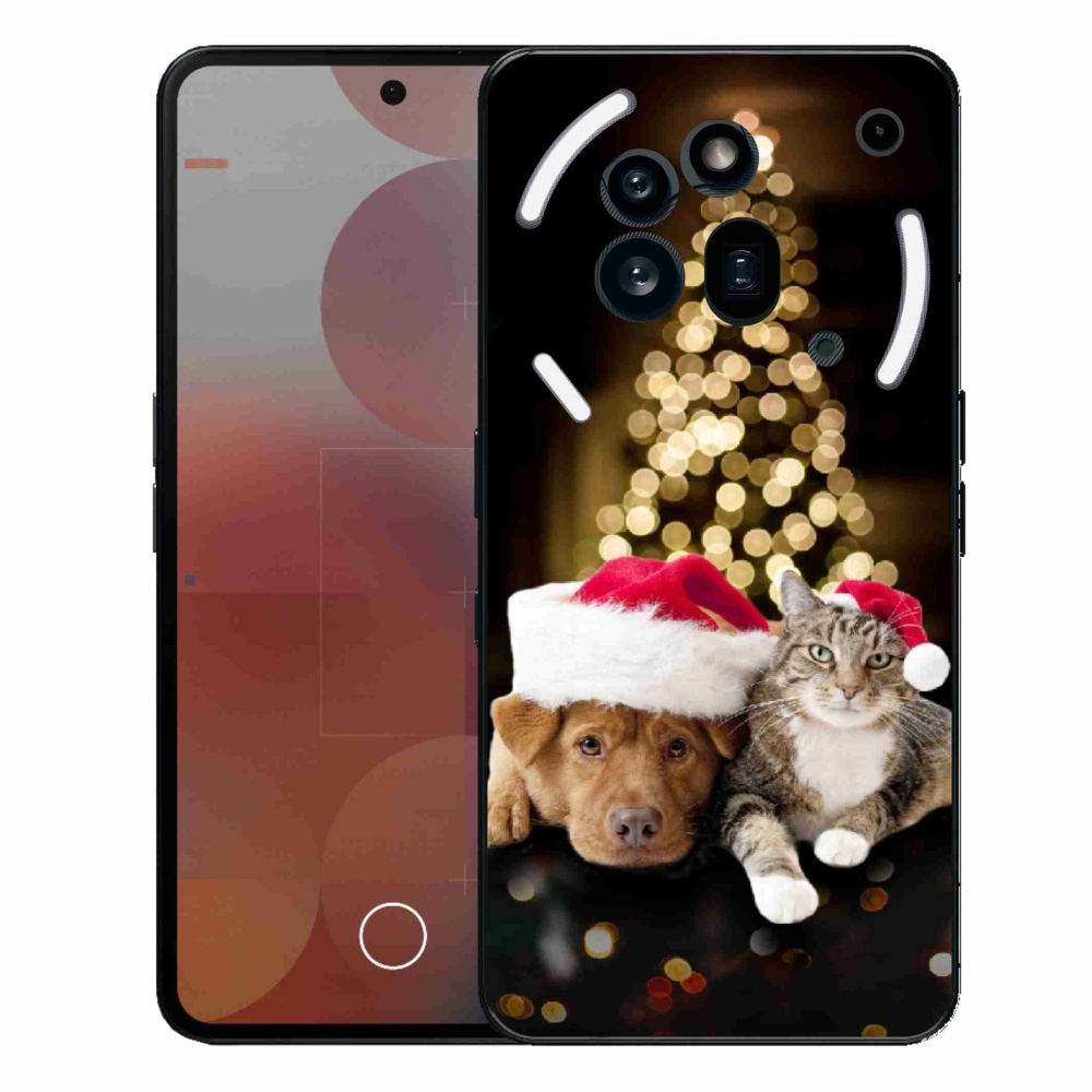 Gélový kryt mmCase na Nothing Phone (3a) Pre - vianočný pes a mačka