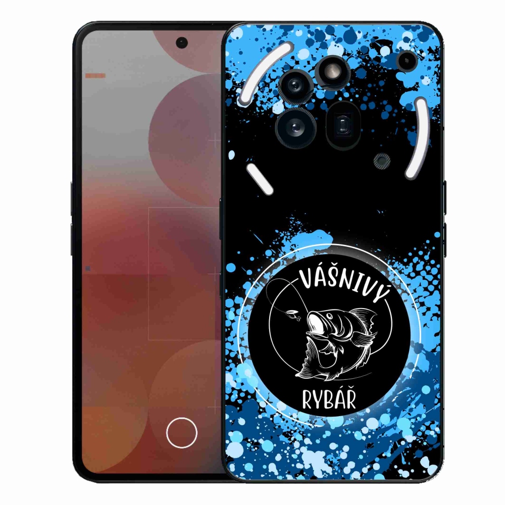 Gélový kryt mmCase na Nothing Phone (3a) Pre - vášnivý rybár čierne pozadie