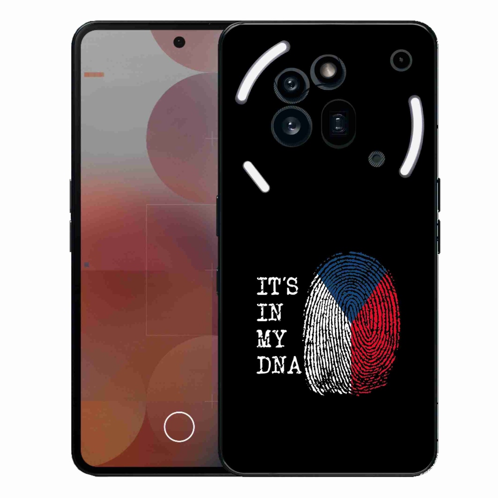 Gélový kryt mmCase na Nothing Phone (3a) Pro - vlajka odtlačok prsta čierne pozadie