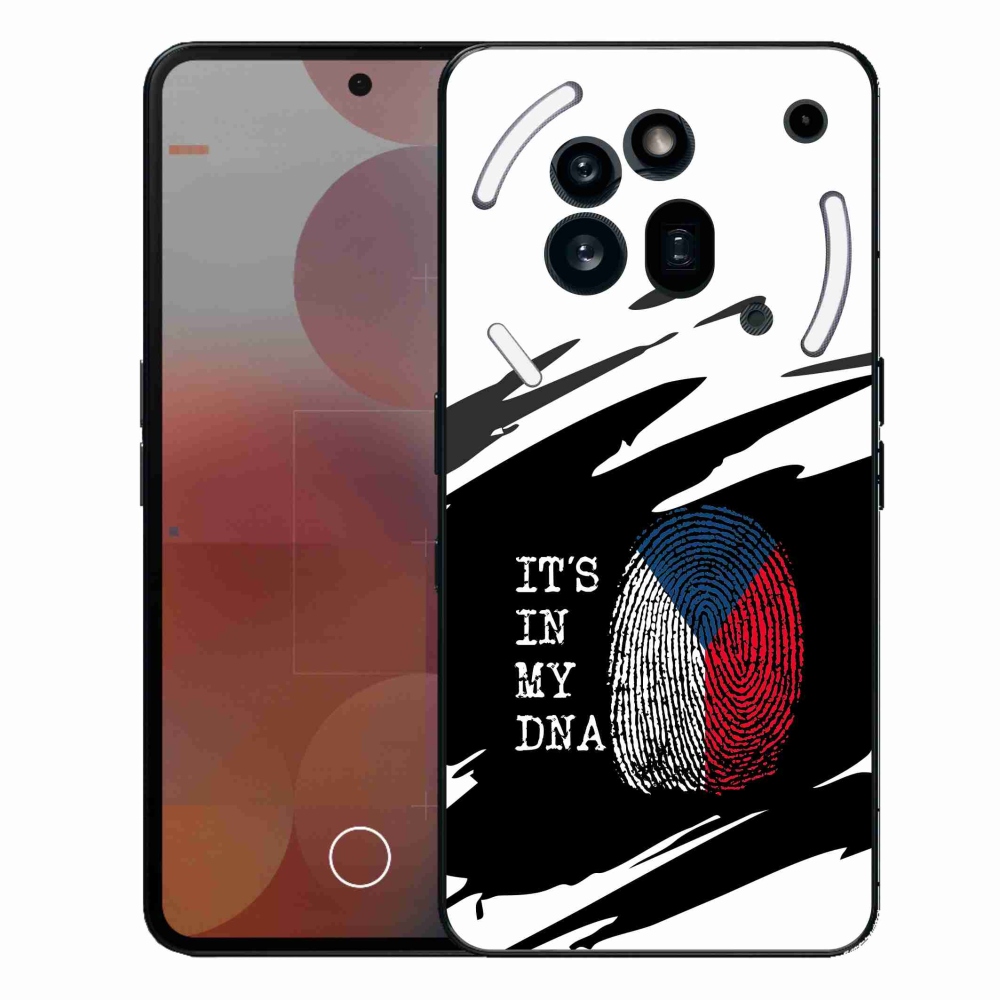 Gélový kryt mmCase na Nothing Phone (3a) Pro - vlajka odtlačok prsta čiernobiele pozadie