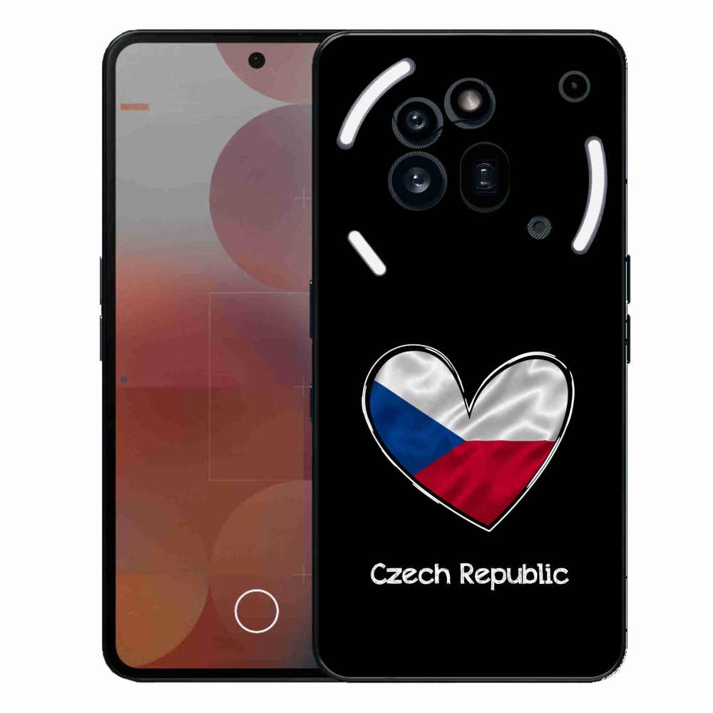 Gélový kryt mmCase na Nothing Phone (3a) Pro - vlajka srdca čierne pozadie