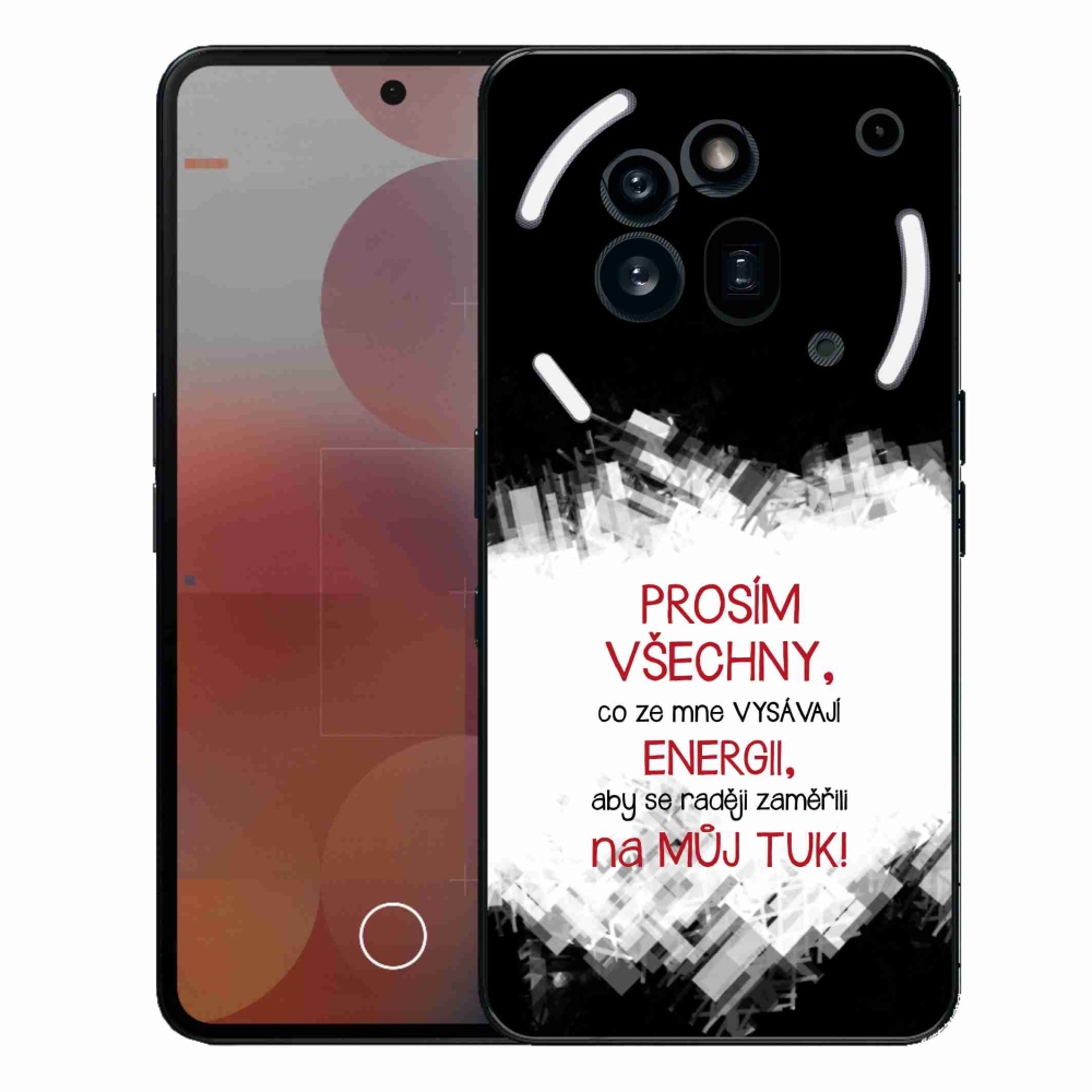Gélový kryt mmCase na Nothing Phone (3a) Pre - vtipný text 1 červený