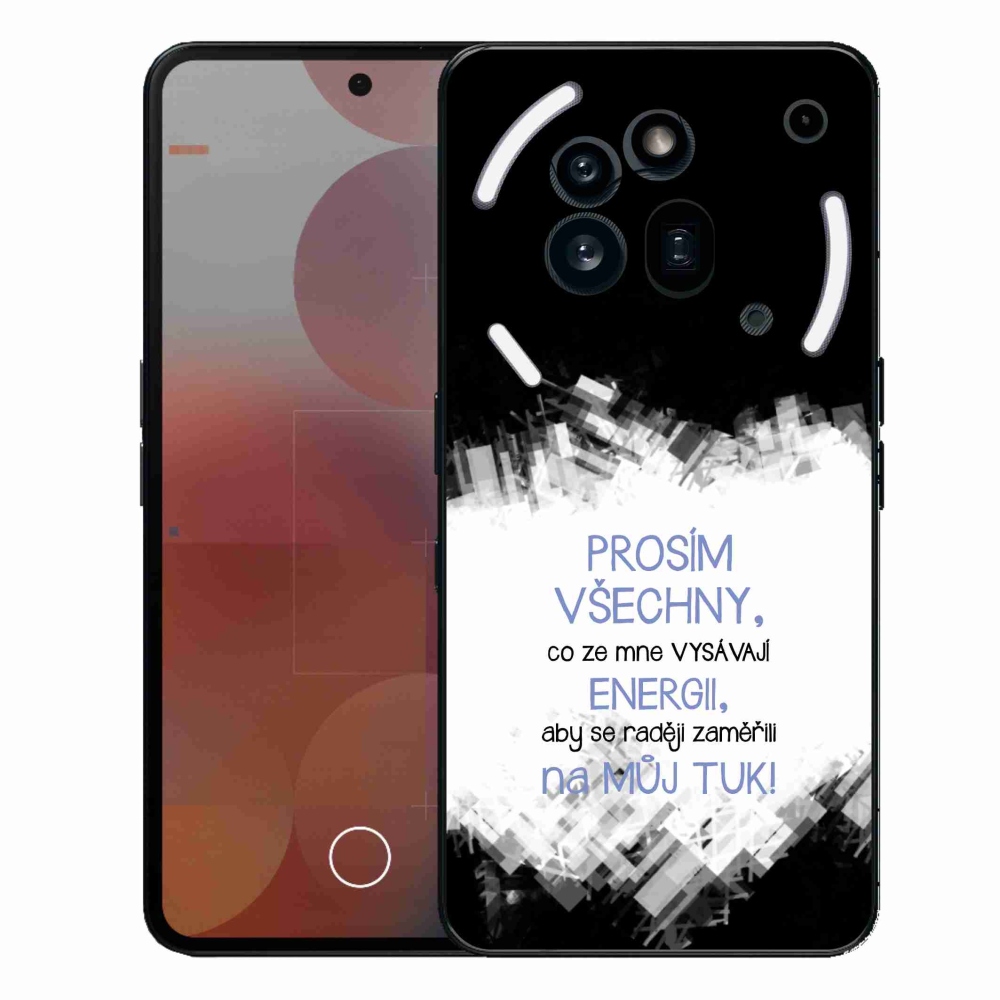 Gélový kryt mmCase na Nothing Phone (3a) Pre - vtipný text 1 modrý