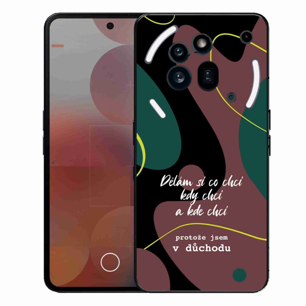 Gélový kryt mmCase na Nothing Phone (3a) Pre - vtipný text 10 čierne pozadie