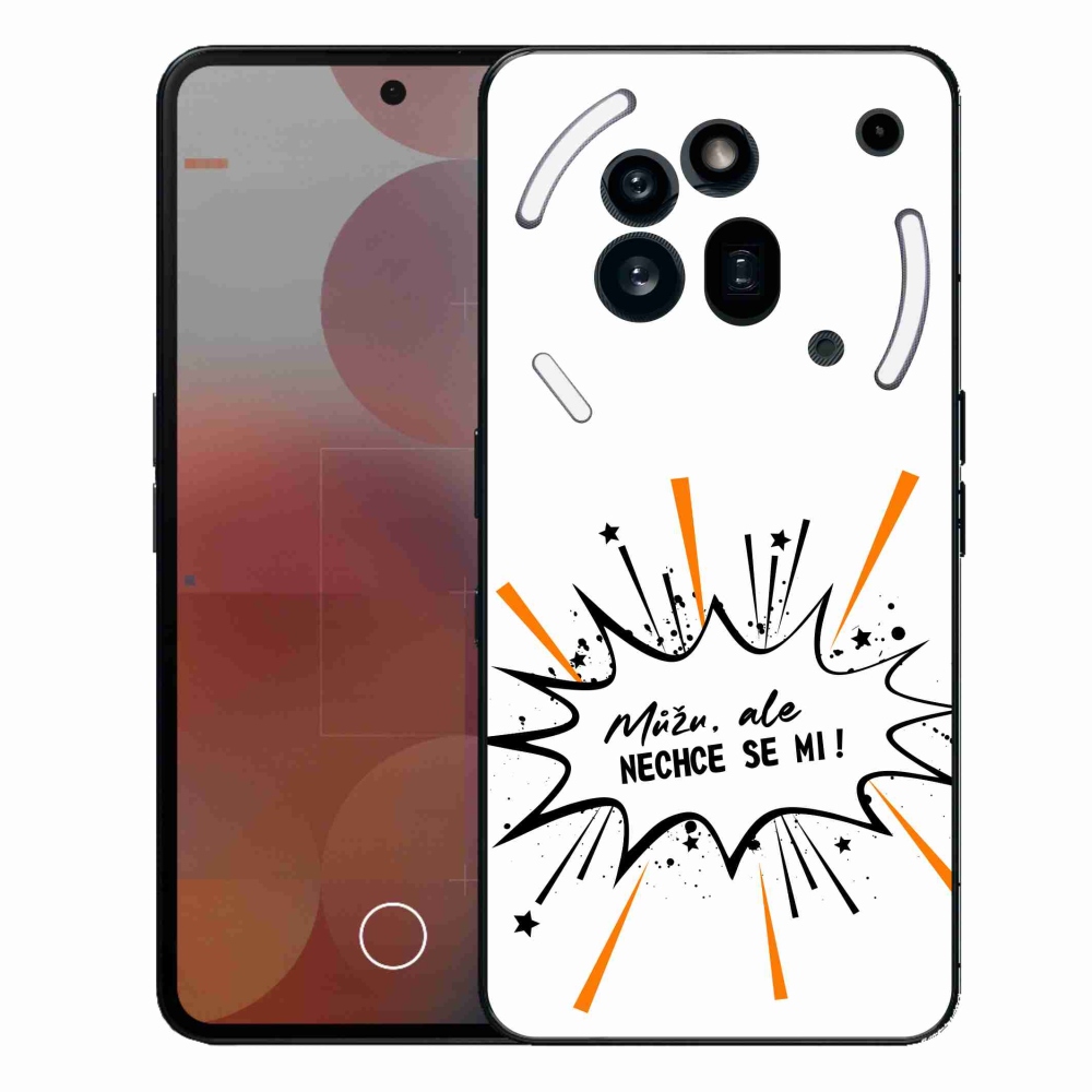 Gélový kryt mmCase na Nothing Phone (3a) Pre - vtipný text 11 biele pozadie