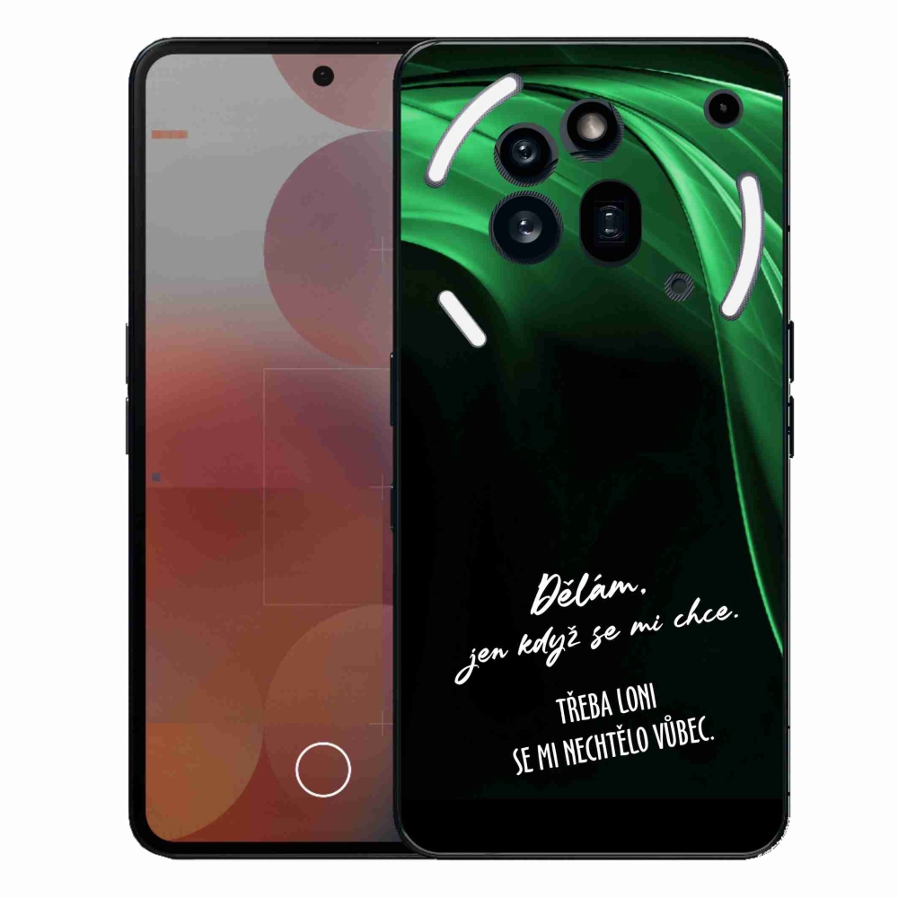 Gélový kryt mmCase na Nothing Phone (3a) Pre - vtipný text 12 čierne pozadie
