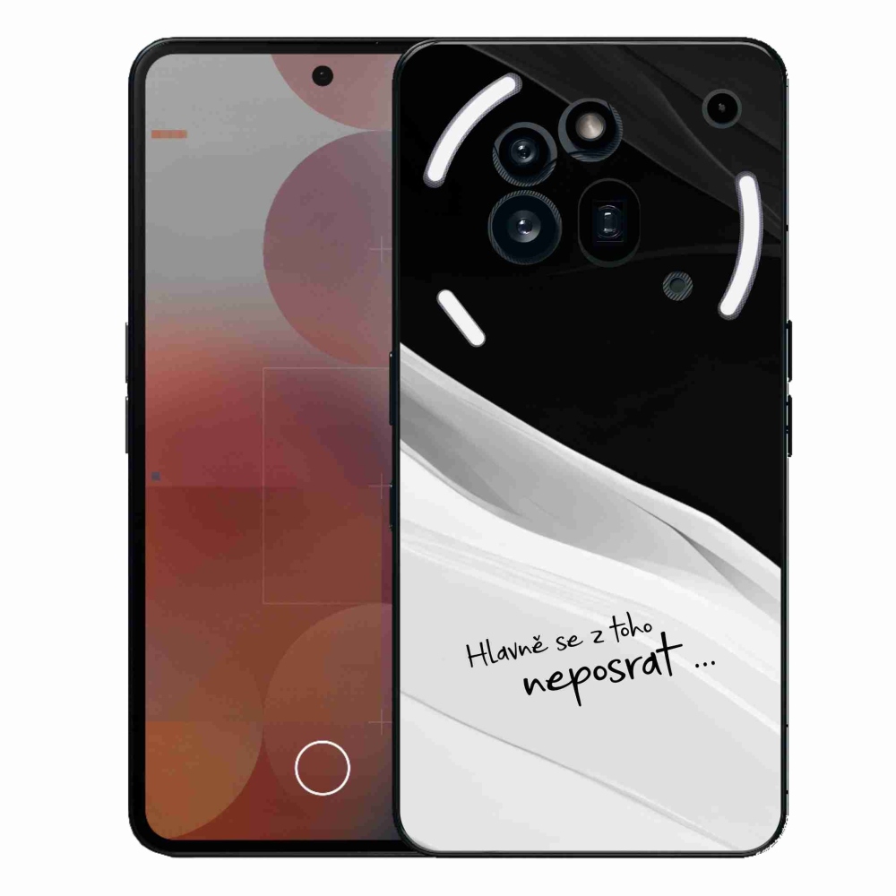 Gélový kryt mmCase na Nothing Phone (3a) Pre - vtipný text 13 bieločierne pozadie