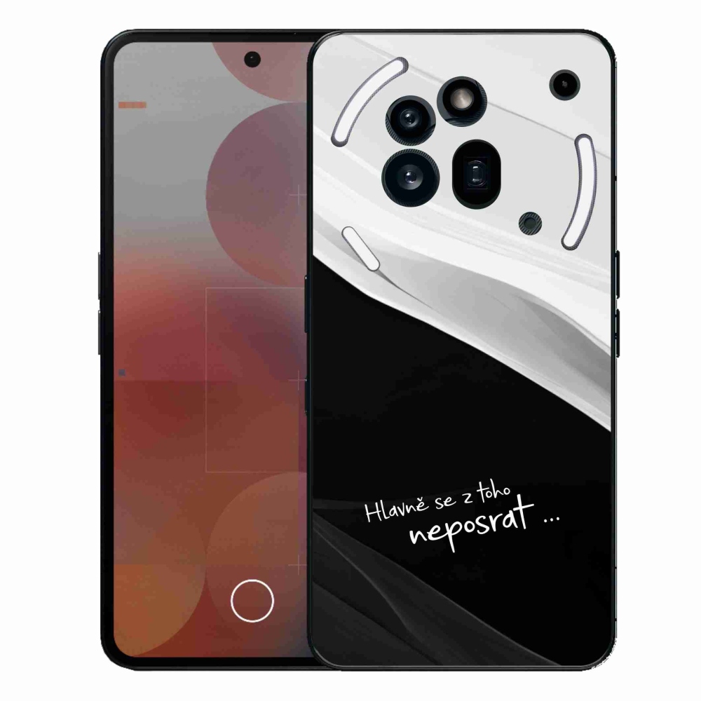 Gélový kryt mmCase na Nothing Phone (3a) Pre - vtipný text 13 čiernobiele pozadie