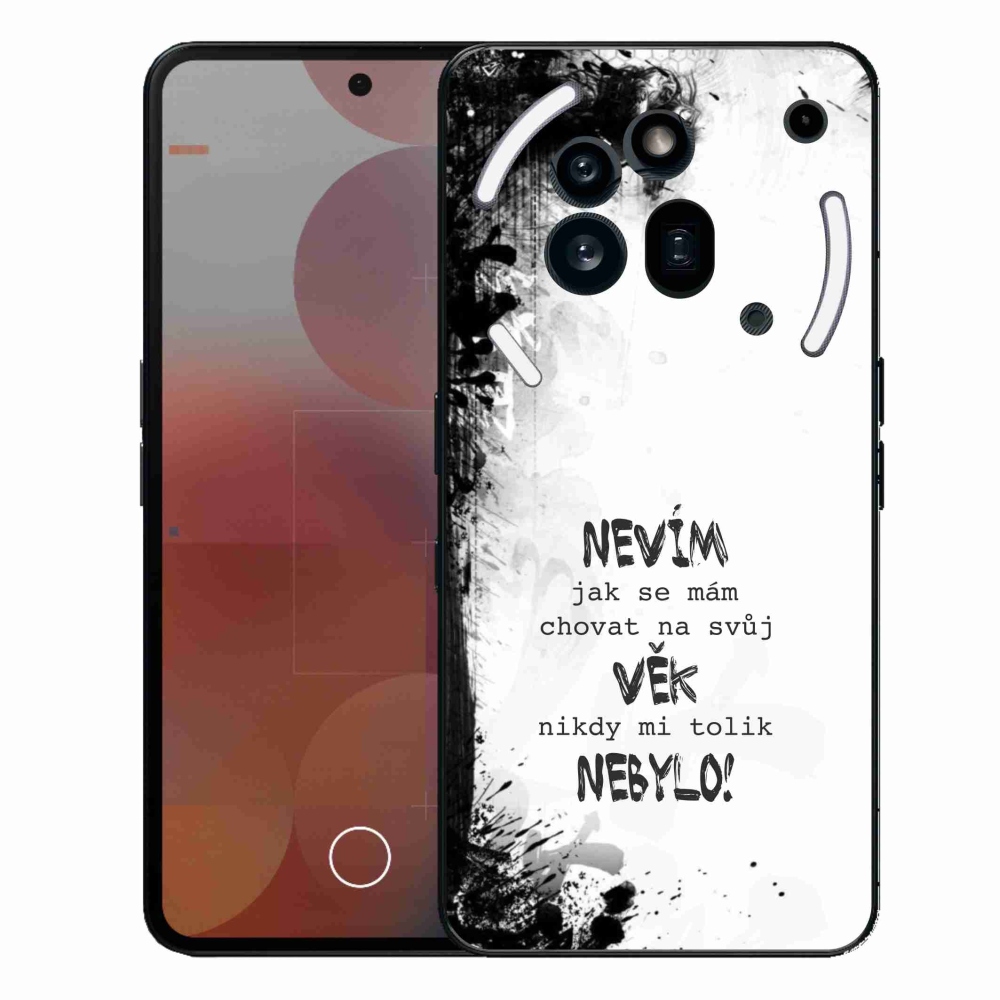 Gélový kryt mmCase na Nothing Phone (3a) Pre - vtipný text 14 biele pozadie