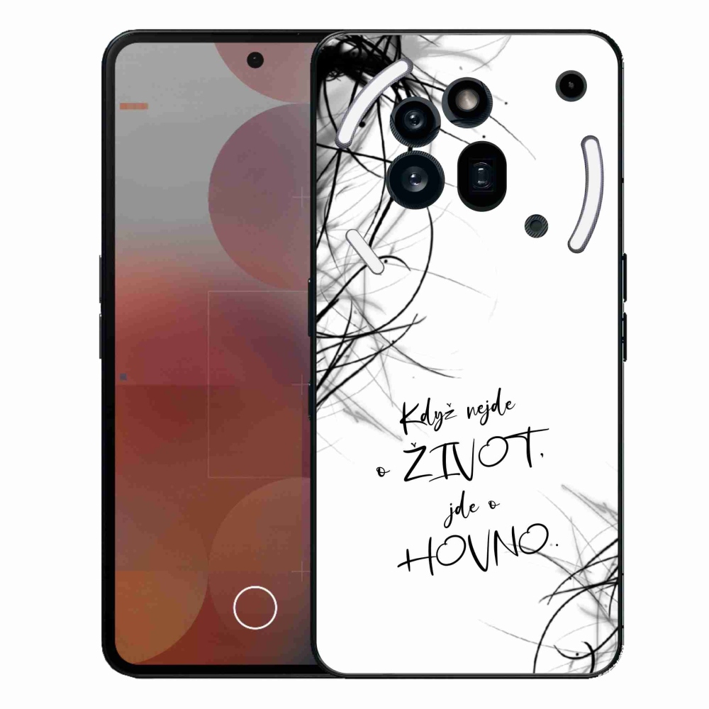 Gélový kryt mmCase na Nothing Phone (3a) Pre - vtipný text 16 biele pozadie