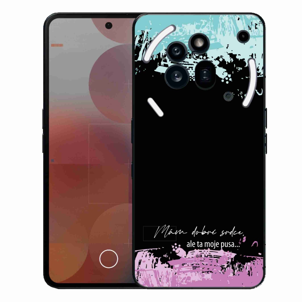 Gélový kryt mmCase na Nothing Phone (3a) Pre - vtipný text 3 čierne pozadie