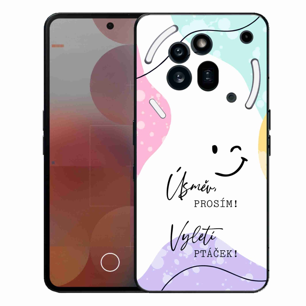 Gélový kryt mmCase na Nothing Phone (3a) Pre - vtipný text 4 biele pozadie