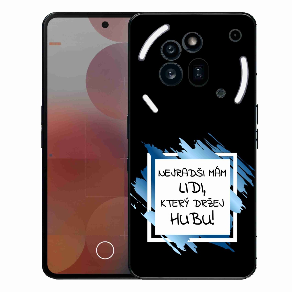 Gélový kryt mmCase na Nothing Phone (3a) Pre - vtipný text 7 bieločierne pozadie