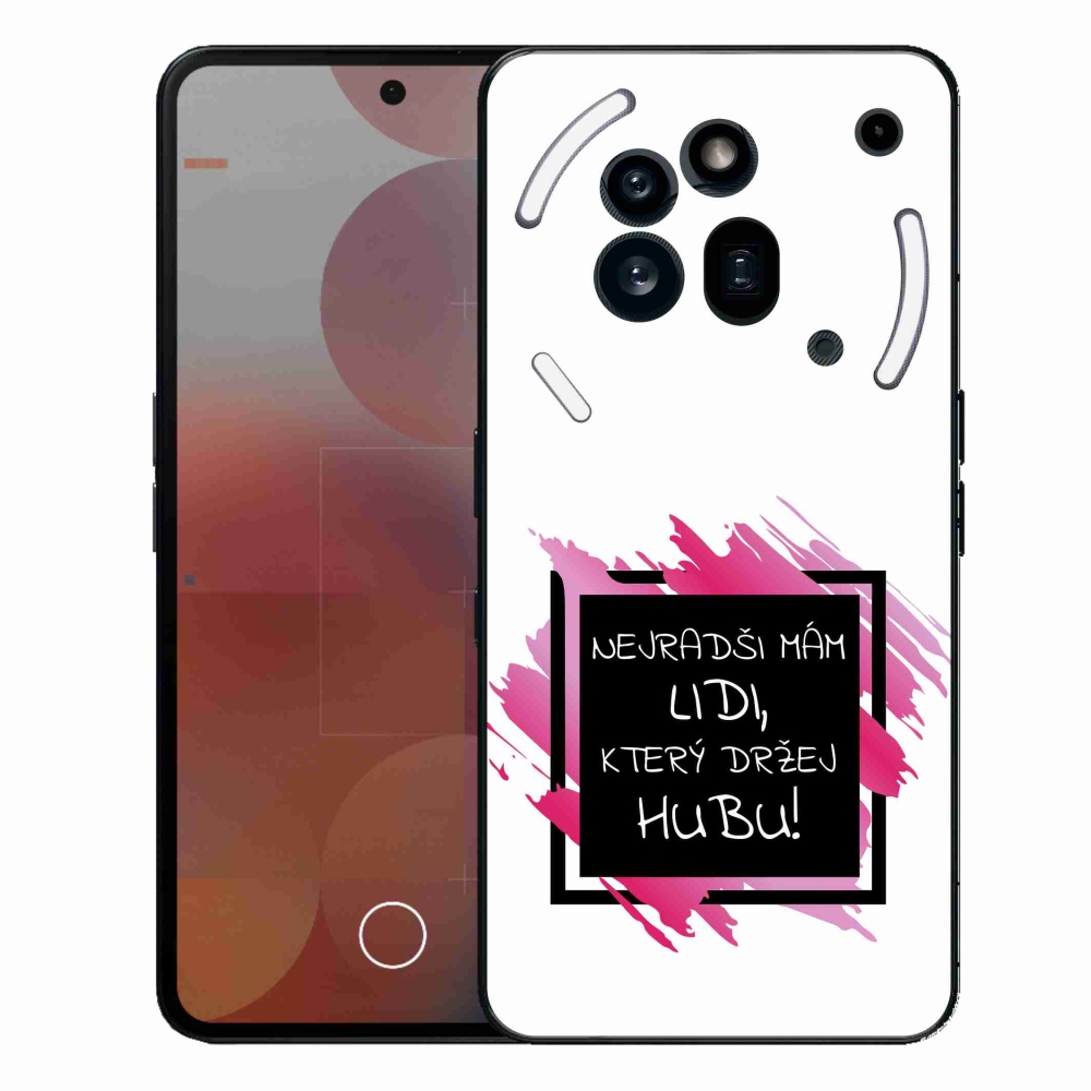 Gélový kryt mmCase na Nothing Phone (3a) Pre - vtipný text 7 čiernobiele pozadie