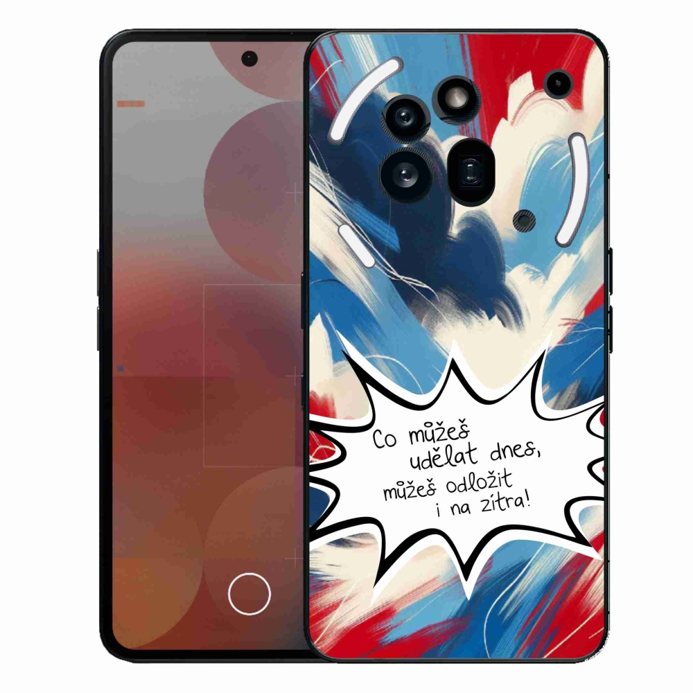 Gélový kryt mmCase na Nothing Phone (3a) Pre - vtipný text 9 biele pozadie
