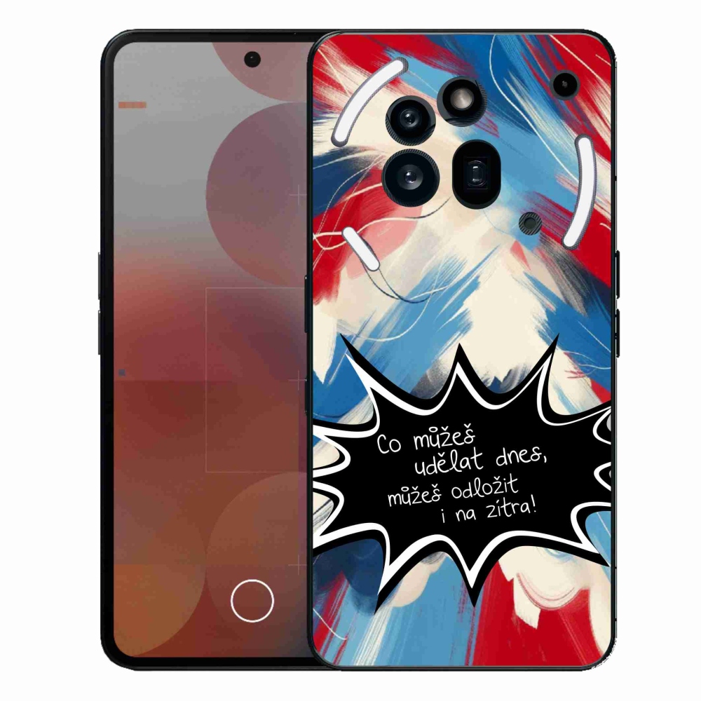 Gélový kryt mmCase na Nothing Phone (3a) Pre - vtipný text 9 čierne pozadie