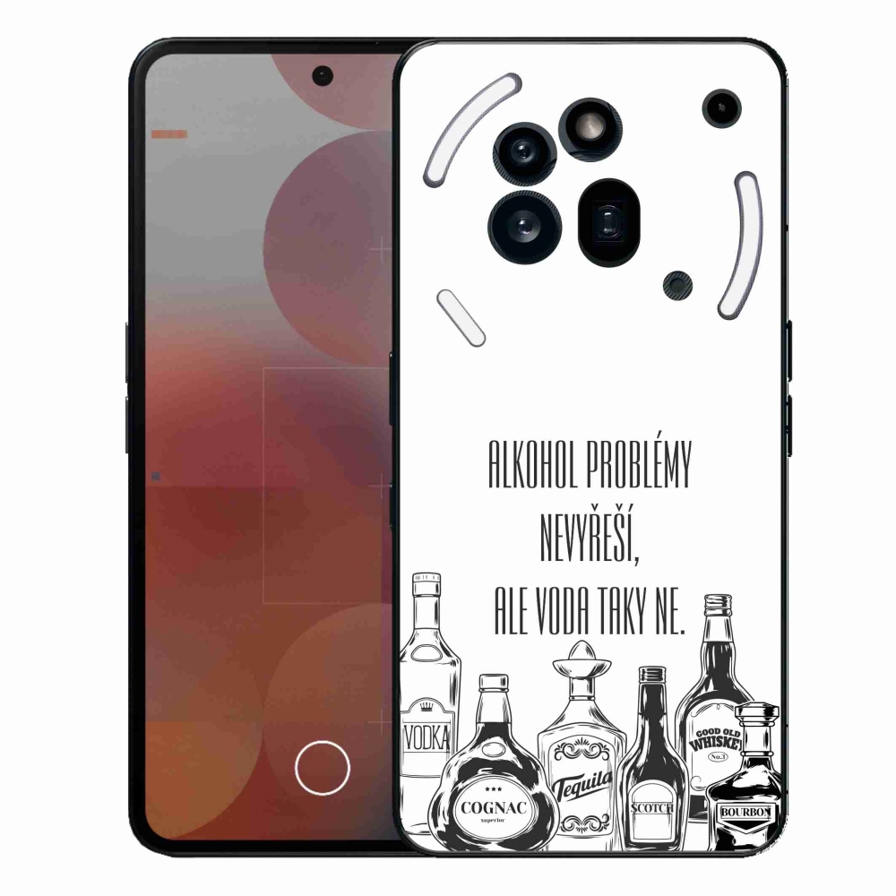 Gélový kryt mmCase na Nothing Phone (3a) Pre - vtipný text biele pozadie