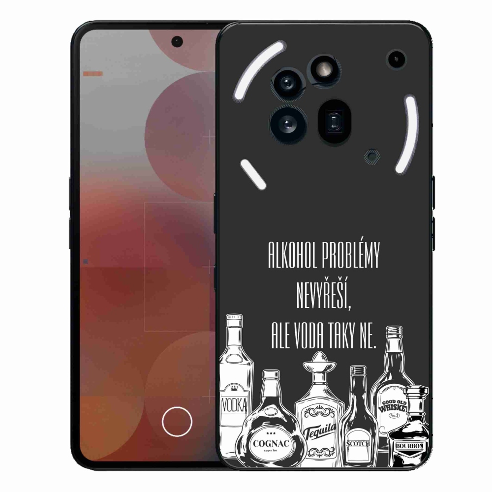 Gélový kryt mmCase na Nothing Phone (3a) Pre - vtipný text čierne pozadie