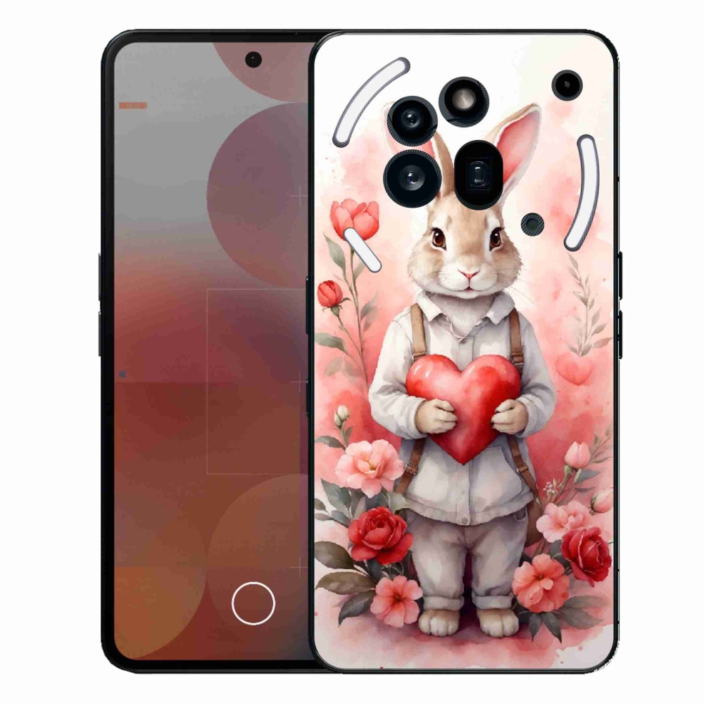 Gélový kryt mmCase na Nothing Phone (3a) Pro - zajac so srdiečkom