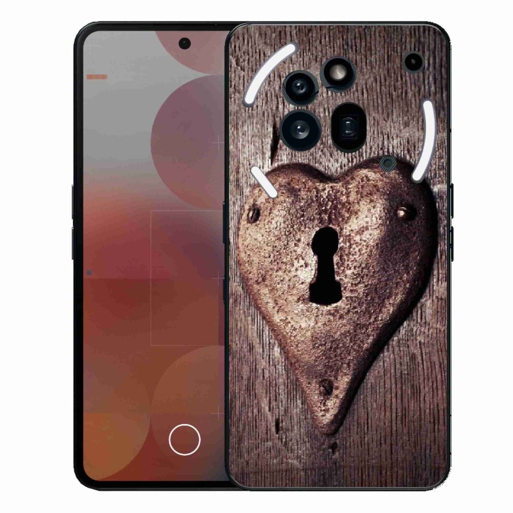 Gélový kryt mmCase na Nothing Phone (3a) Pro - zámok v tvare srdca