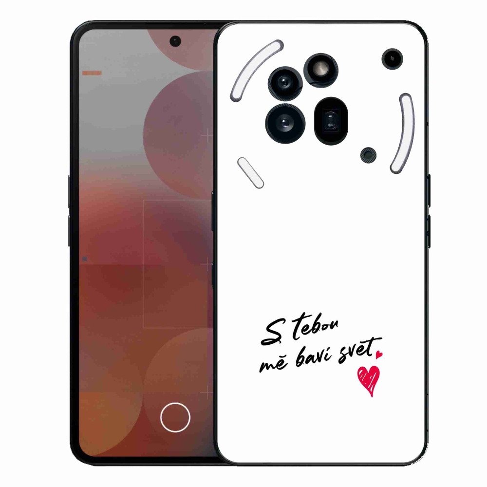Gélový kryt mmCase na Nothing Phone (3a) Pre - zamilovaný text 1 biele pozadie