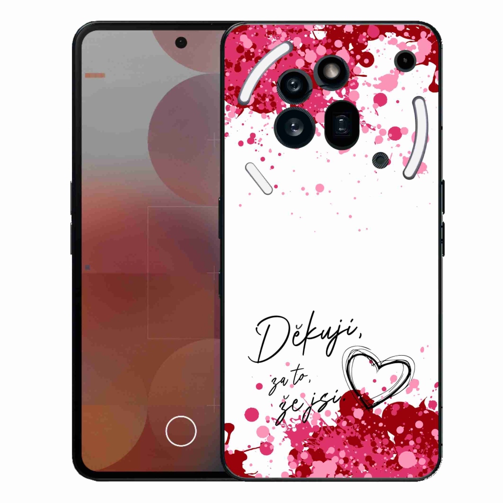 Gélový kryt mmCase na Nothing Phone (3a) Pre - zamilovaný text 2 biele pozadie