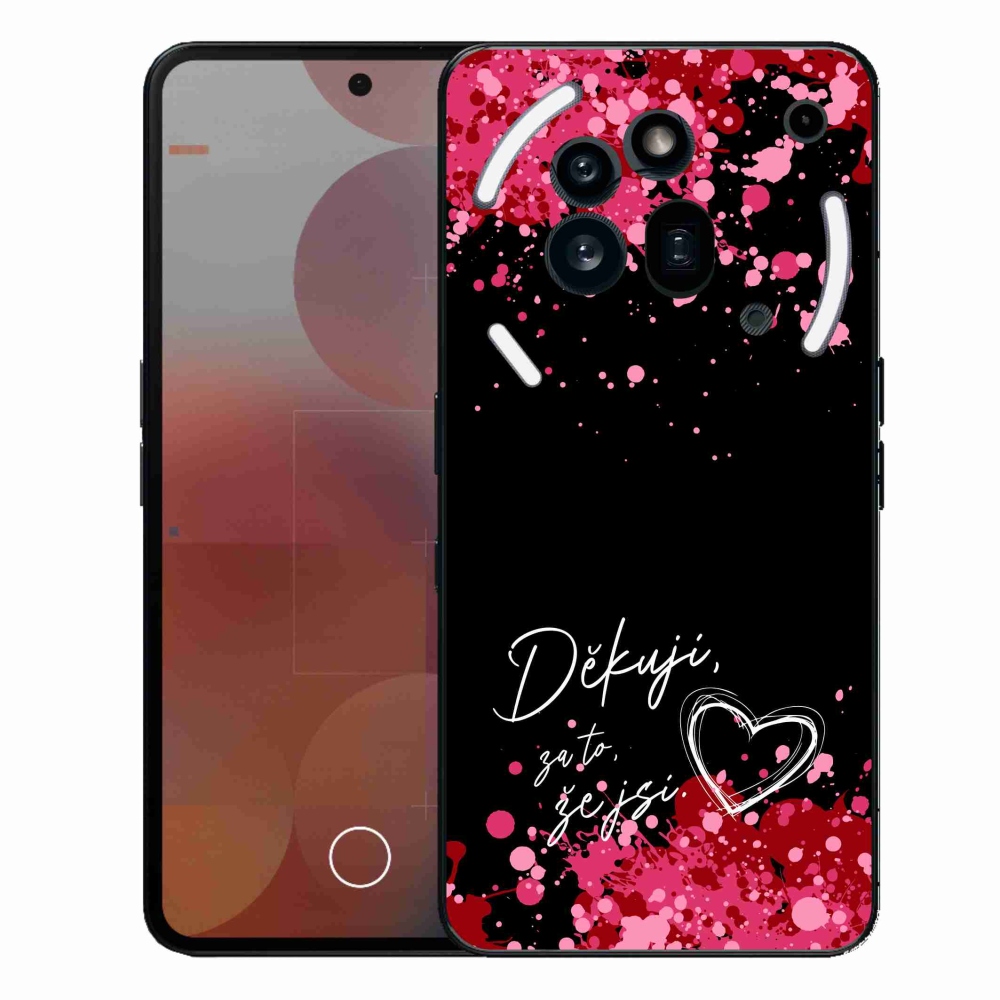 Gélový kryt mmCase na Nothing Phone (3a) Pre - zamilovaný text 2 čierne pozadie