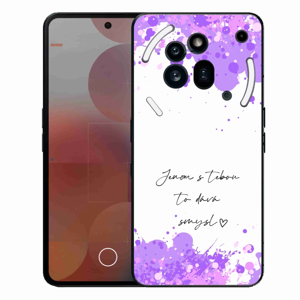 Gélový kryt mmCase na Nothing Phone (3a) Pre - zamilovaný text biele pozadie
