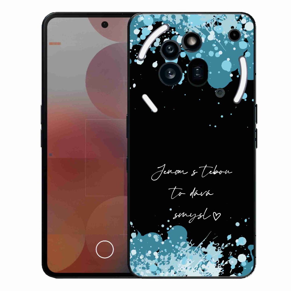 Gélový kryt mmCase na Nothing Phone (3a) Pre - zamilovaný text čierne pozadie