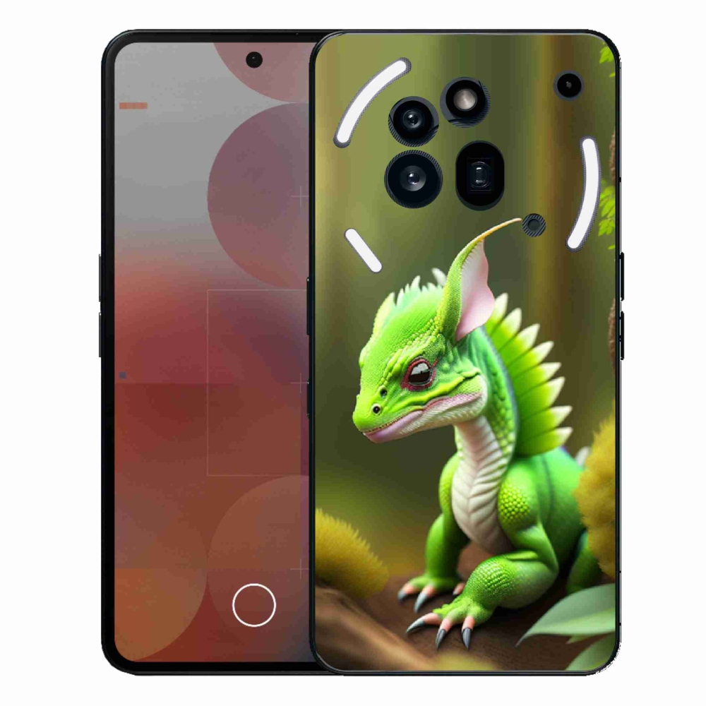 Gélový kryt mmCase na Nothing Phone (3a) Pro - zelený dráčik
