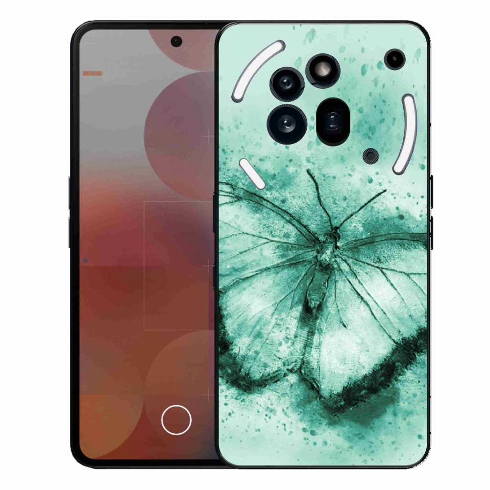 Gélový kryt mmCase na Nothing Phone (3a) Pro - zelený motýľ
