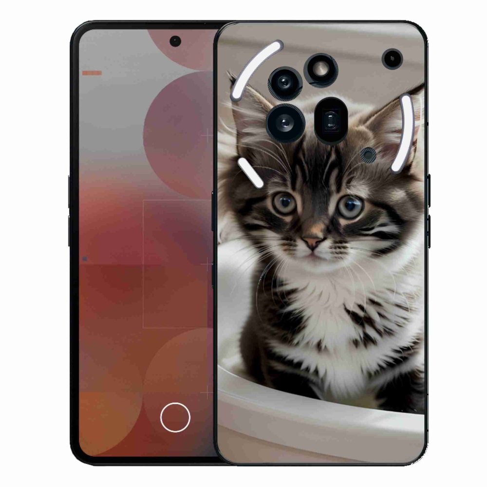 Gélový kryt mmCase na Nothing Phone (3a) Pre - zvedavé mačiatko