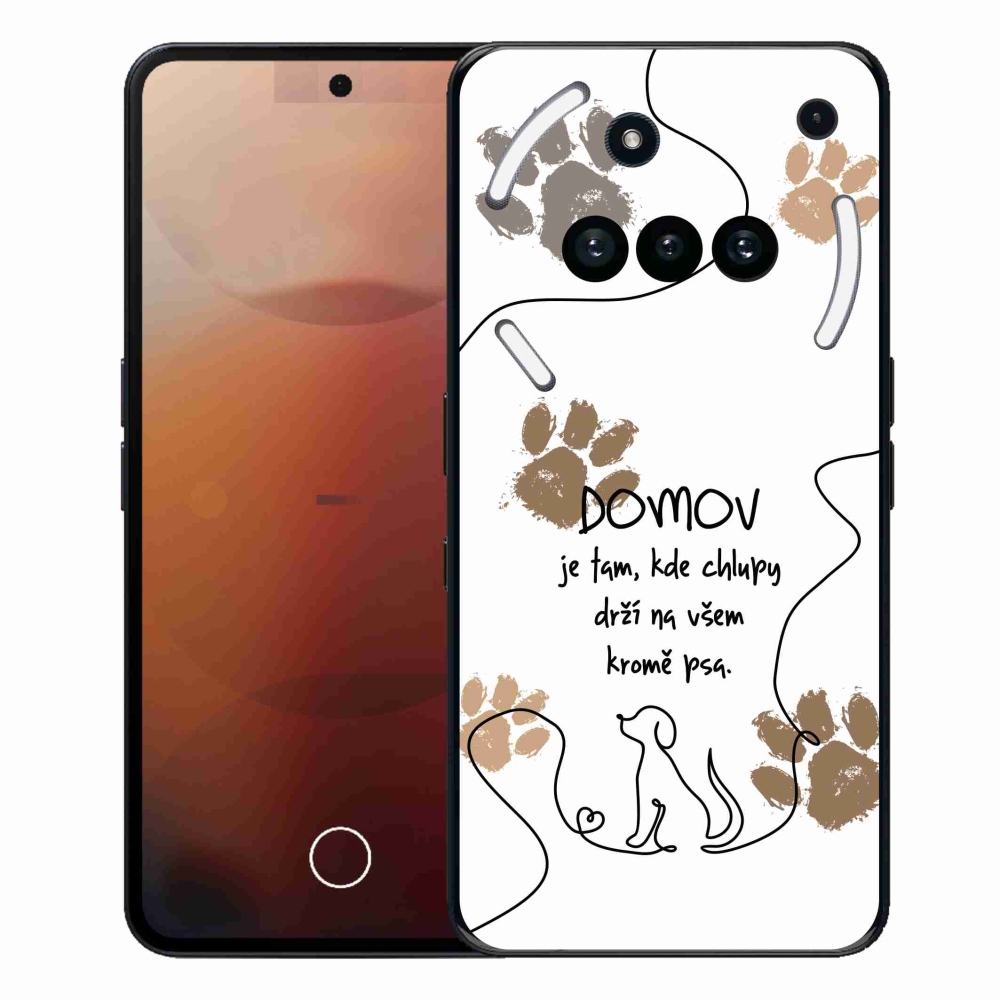 Gélový kryt mmCase na Nothing Phone (3a) - psí motív biele pozadie